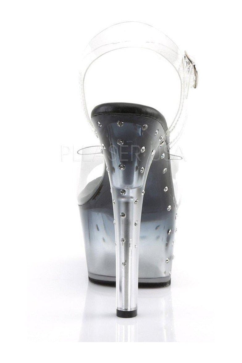 Pleaser ASPIRE-608STD Platform Sandals in Black Vinyl
