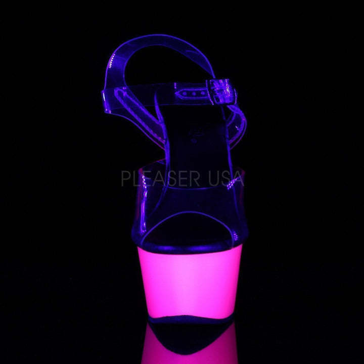 ASPIRE-608UV Platform Sandal | Clear Vinyl-Pleaser-Sandals-SEXYSHOES.COM