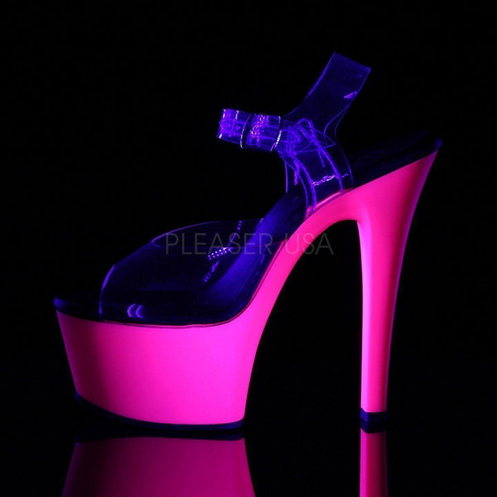 ASPIRE-608UV Platform Sandal | Clear Vinyl-Pleaser-Sandals-SEXYSHOES.COM