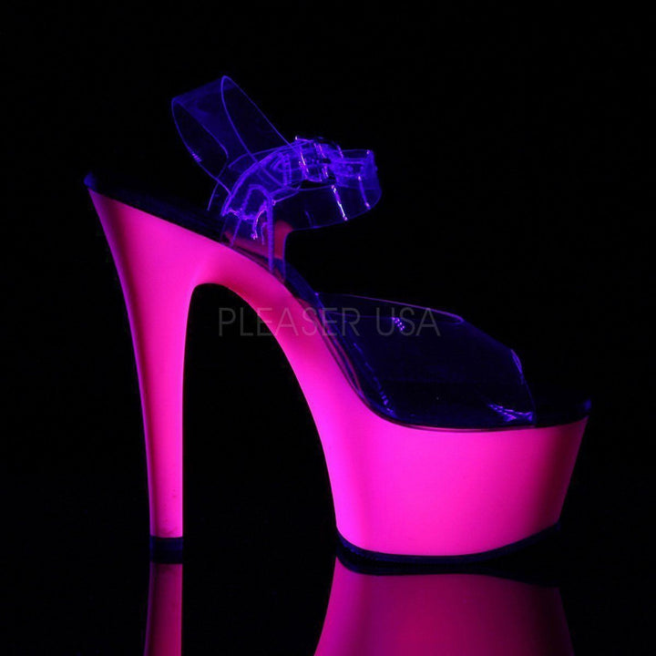 ASPIRE-608UV Platform Sandal | Clear Vinyl-Pleaser-Sandals-SEXYSHOES.COM