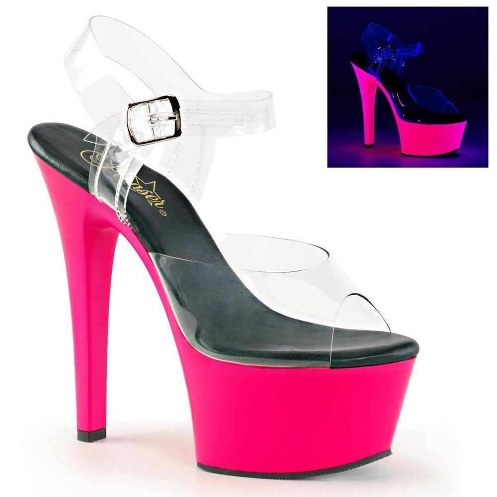 ASPIRE-608UV Platform Sandal | Clear Vinyl-Pleaser-Clear-Sandals-SEXYSHOES.COM