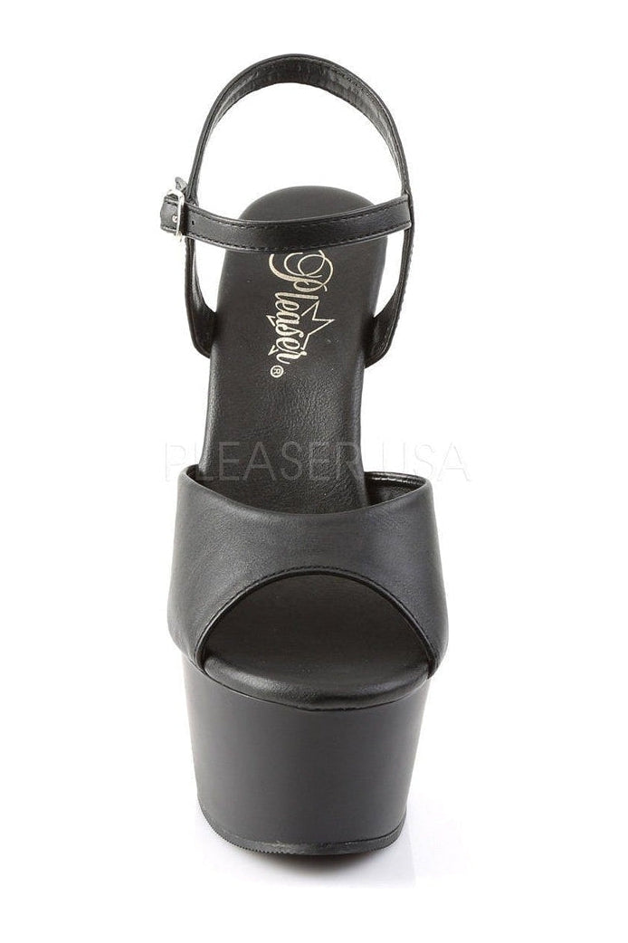 ASPIRE-609 Platform Sandal | Black Faux Leather-Pleaser-Sandals-SEXYSHOES.COM