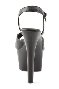 Pleaser ASPIRE-609 Platform Sandal in Black Faux Leather