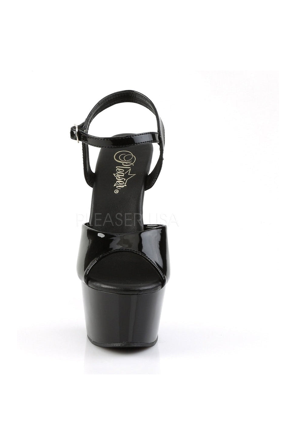 Pleaser ASPIRE-609 Platform Sandal in Black Patent