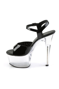 Pleaser ASPIRE-609 Platform Sandal in Black Patent