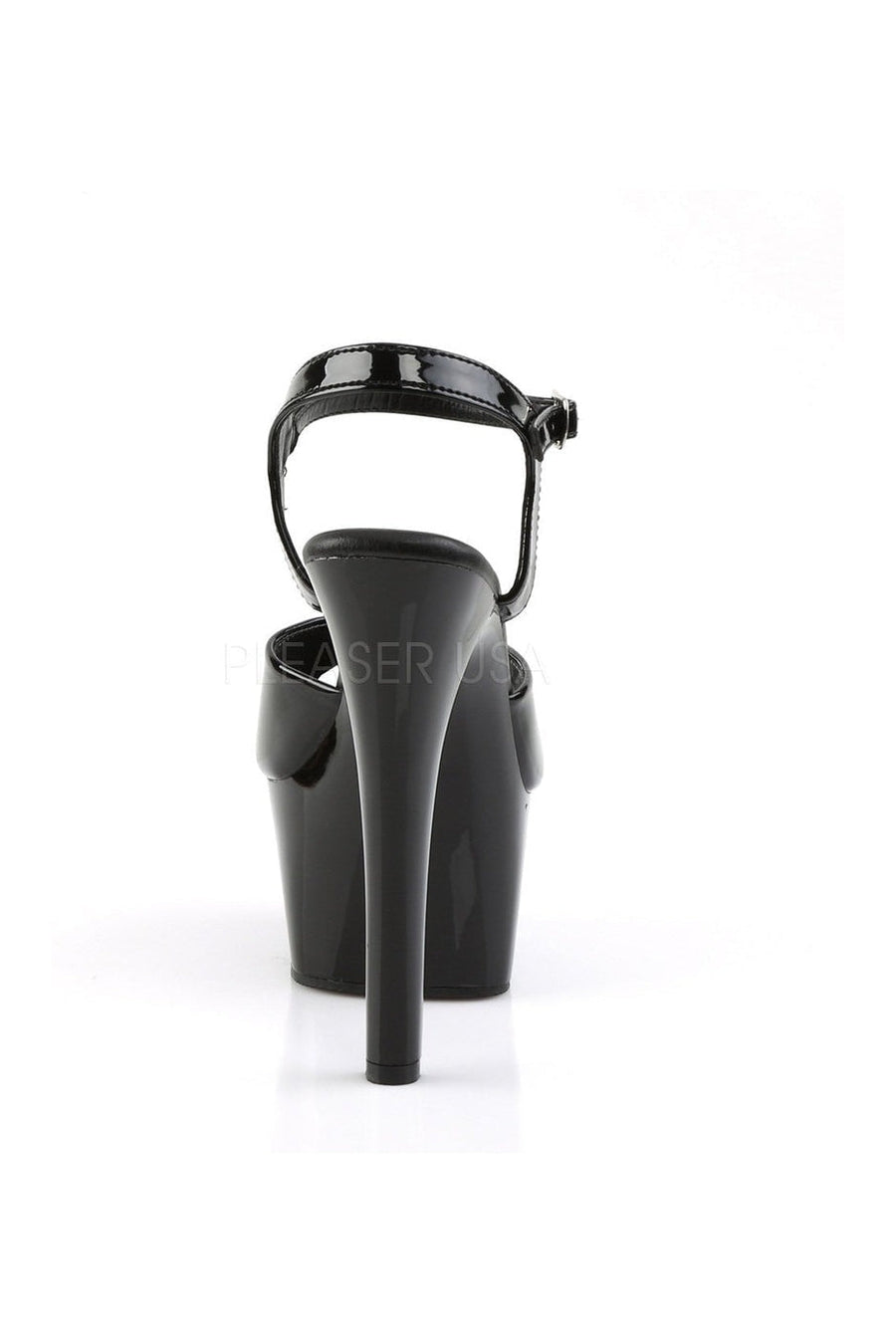 Pleaser ASPIRE-609 Platform Sandal in Black Patent