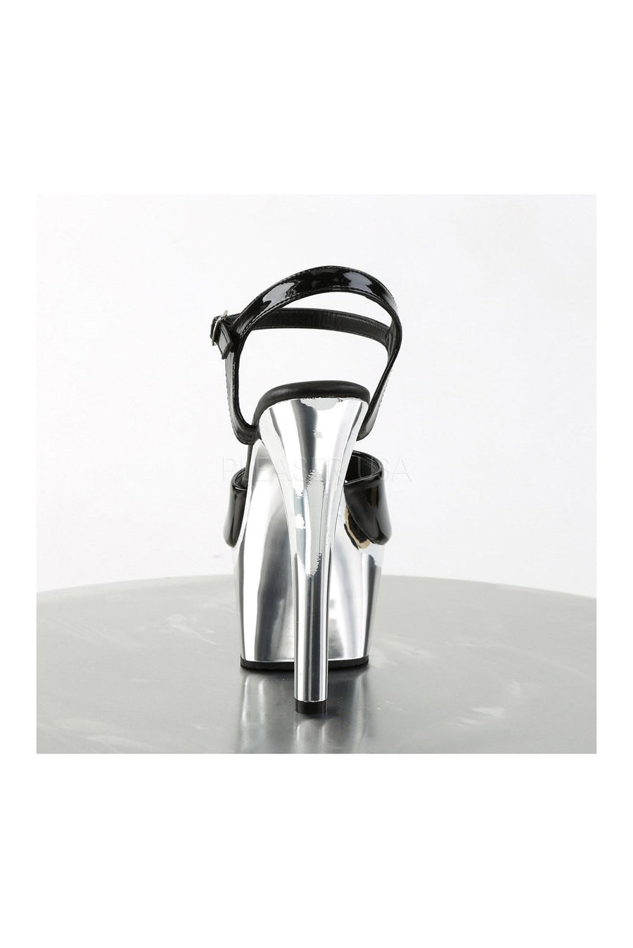 Pleaser ASPIRE-609 Platform Sandal in Black Patent