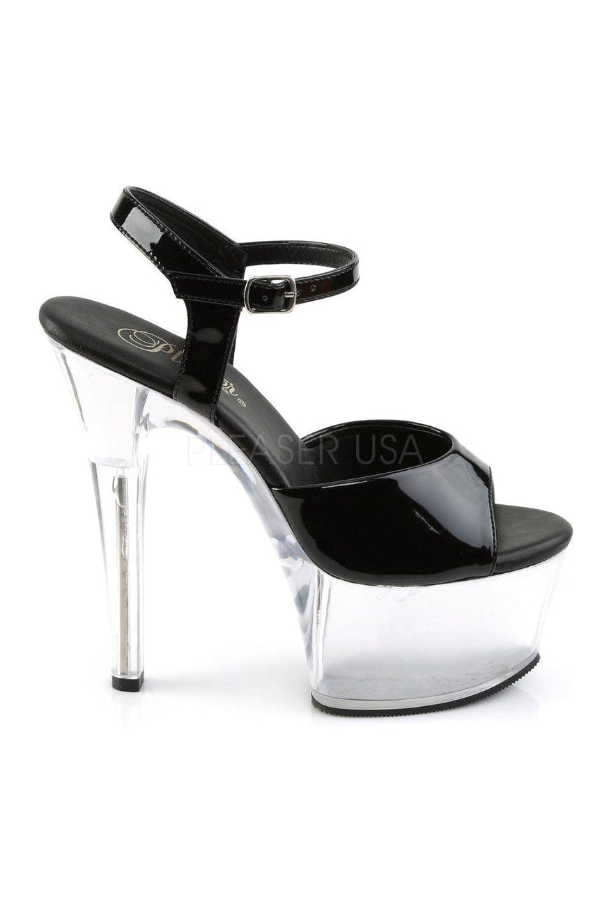Pleaser ASPIRE-609 Platform Sandal in Black Patent