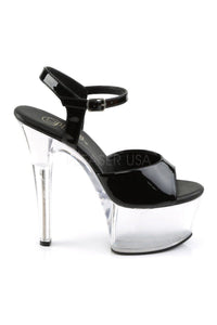 Pleaser ASPIRE-609 Platform Sandal in Black Patent