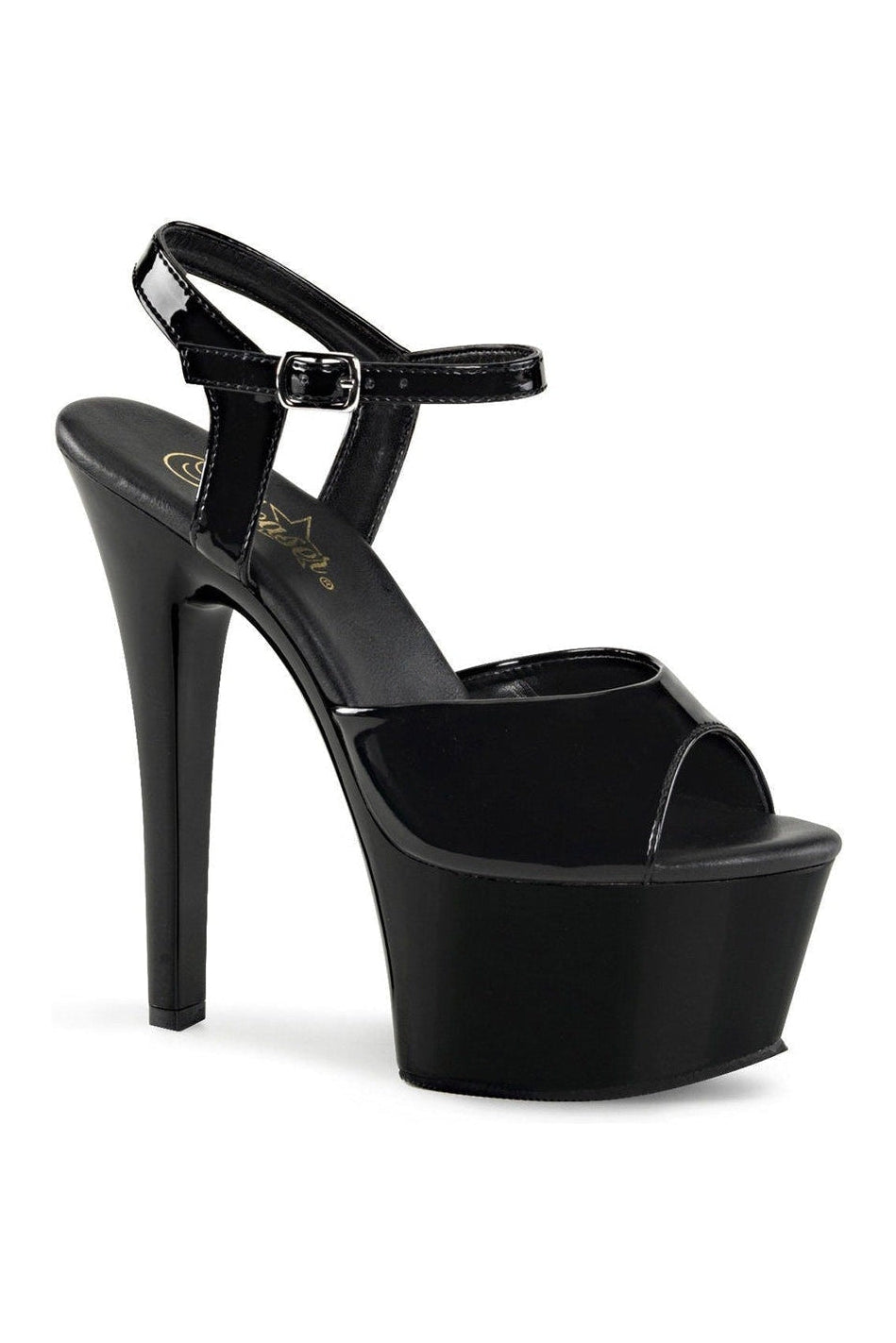 Pleaser ASPIRE-609 Platform Sandal in Black Patent from SexyShoes.com