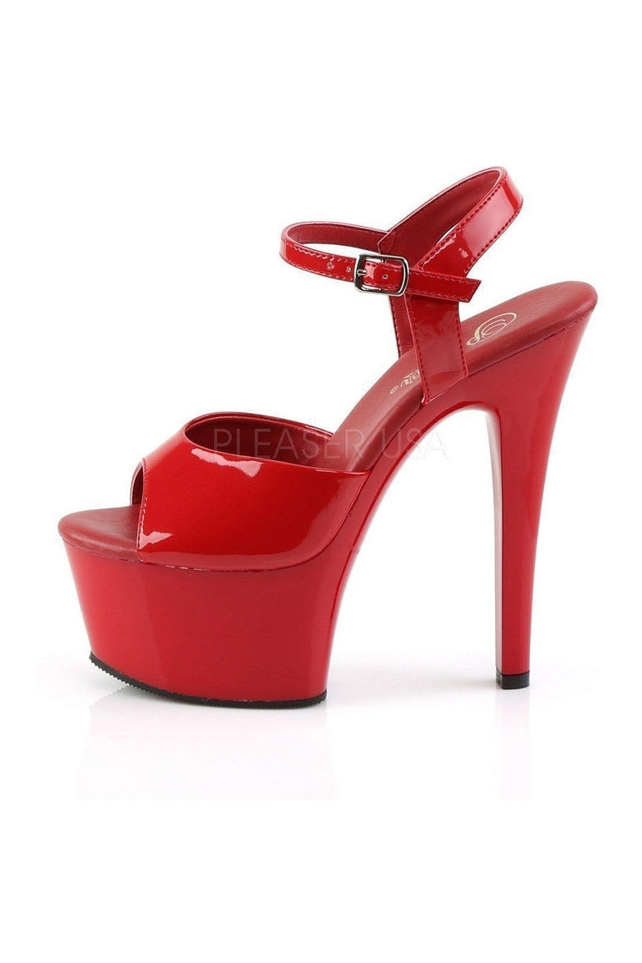 Pleaser ASPIRE-609 Platform Sandal in Red Patent