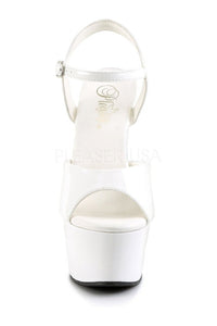 Pleaser ASPIRE-609 Platform Sandal in White Patent