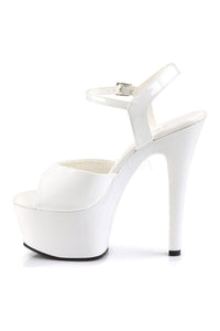 Pleaser ASPIRE-609 Platform Sandal in White Patent