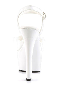 Pleaser ASPIRE-609 Platform Sandal in White Patent