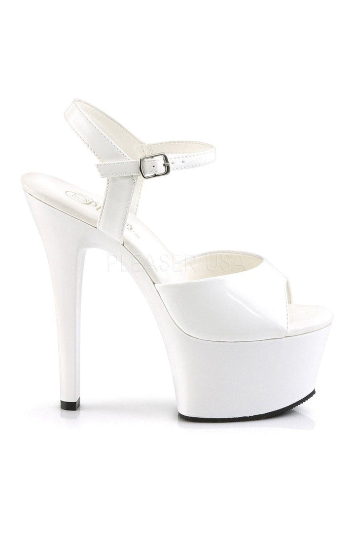 ASPIRE-609 Platform Sandal | White Patent-Pleaser-Sandals-SEXYSHOES.COM