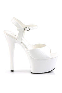 Pleaser ASPIRE-609 Platform Sandal in White Patent