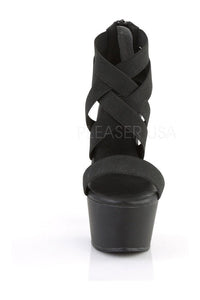 Pleaser ASPIRE-669 Platform Sandal in Black Faux Leather