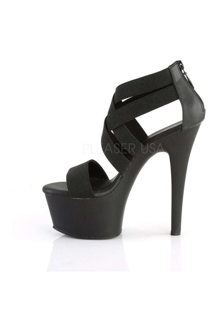 ASPIRE-669 Platform Sandal | Black elastic-Pleaser-Sandals-SEXYSHOES.COM