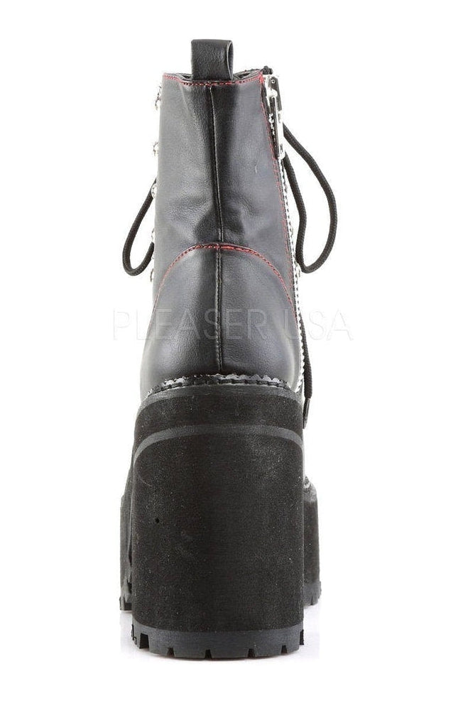 Demonia ASSAULT-100  Ankle Boot in Black Faux Leather