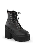 ASSAULT-100 Demonia Ankle Boot | Black Faux Leather