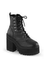 ASSAULT-100 Demonia Ankle Boot | Black Faux Leather