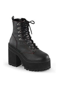 Demonia ASSAULT-100  Ankle Boot in Black Faux Leather from SexyShoes.com