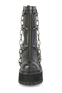 Demonia ASSAULT-66 Ankle Boot in Black Faux Leather