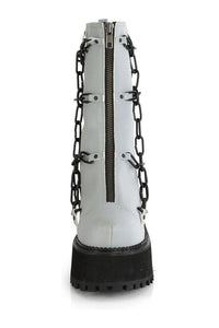 Demonia ASSAULT-66 Ankle Boot in Grey Faux Leather