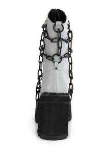 Demonia ASSAULT-66 Ankle Boot in Grey Faux Leather