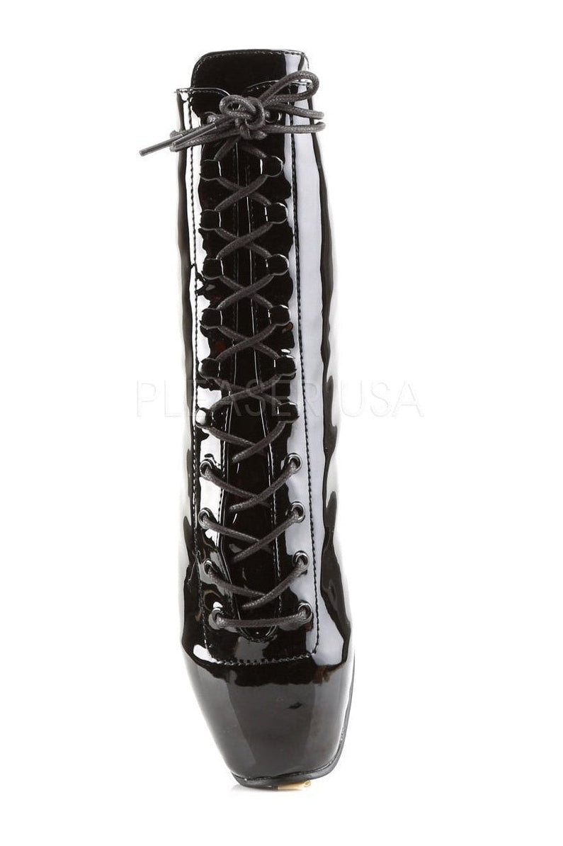 Devious BALLET-1020 Ballet Ankle Boot in Black Patent