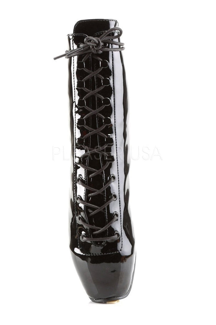 BALLET-1020 Ballet Ankle Boot | Black Patent-Devious-Ankle Boots-SEXYSHOES.COM