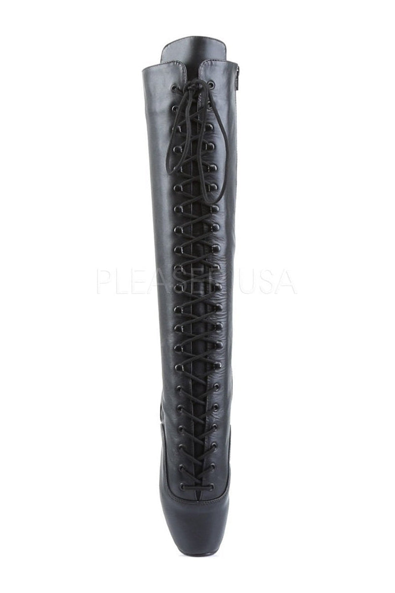 Devious BALLET-2020 Ballet Knee Boot in Black Genuine Leather