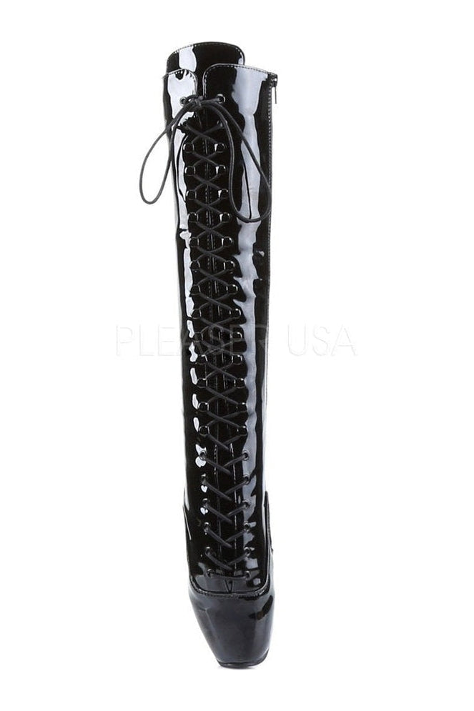 BALLET-2020 Ballet Knee Boot | Black Patent-Knee Boots- Stripper Shoes at SEXYSHOES.COM