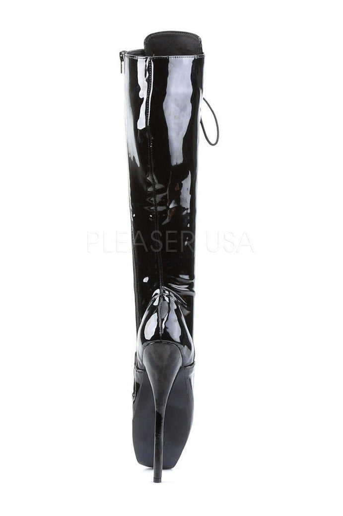 Devious BALLET-2020 Ballet Knee Boot in Black Patent