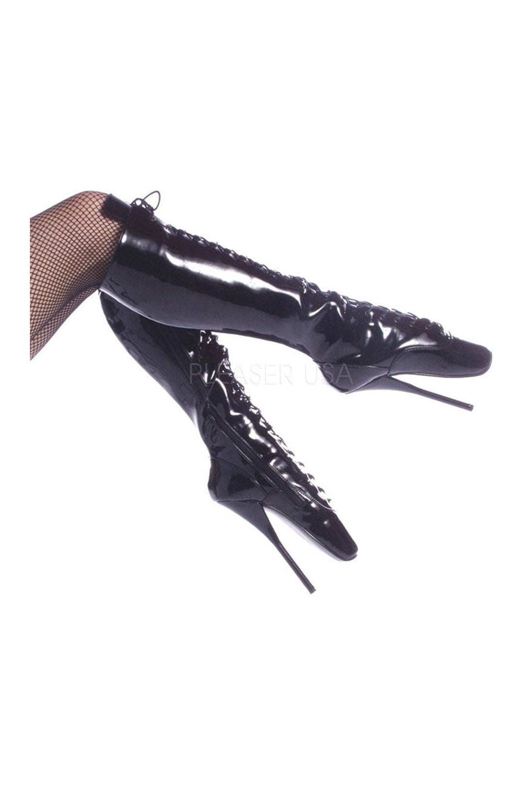 Devious BALLET-2020 Ballet Knee Boot in Black Patent from SexyShoes.com