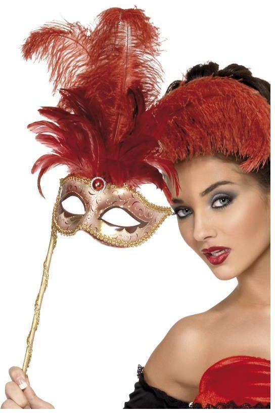 Baroque Fantasy Eyemask | Red-Fever-Red-Eyemask-SEXYSHOES.COM