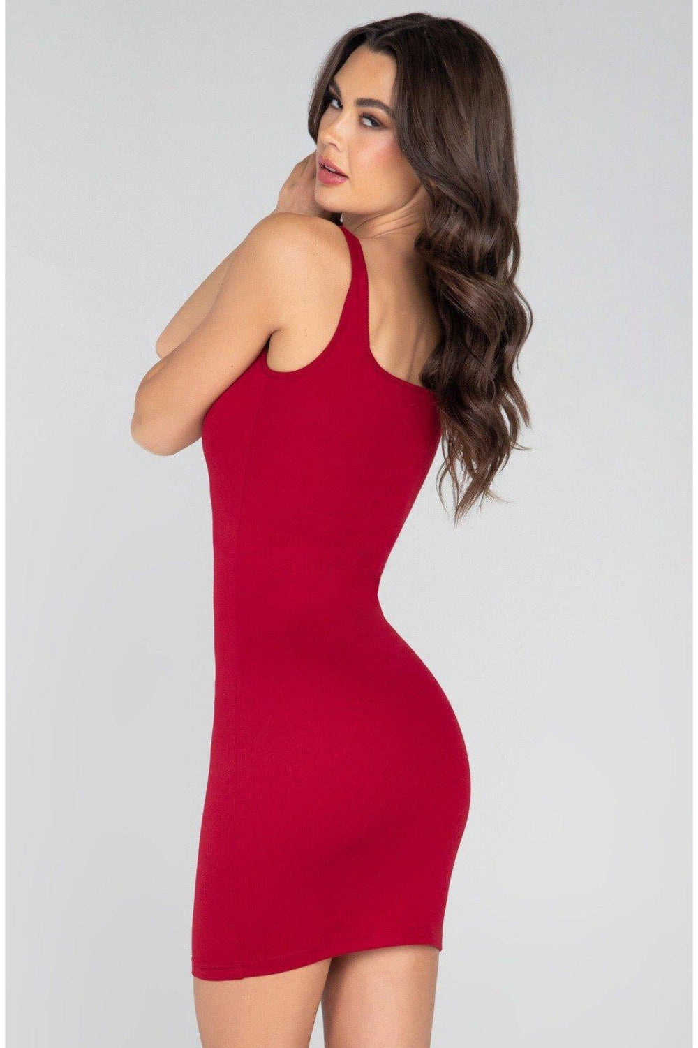 Basic Above The Knee Ribbed Dress-Club Dresses-Roma Confidential-SEXYSHOES.COM