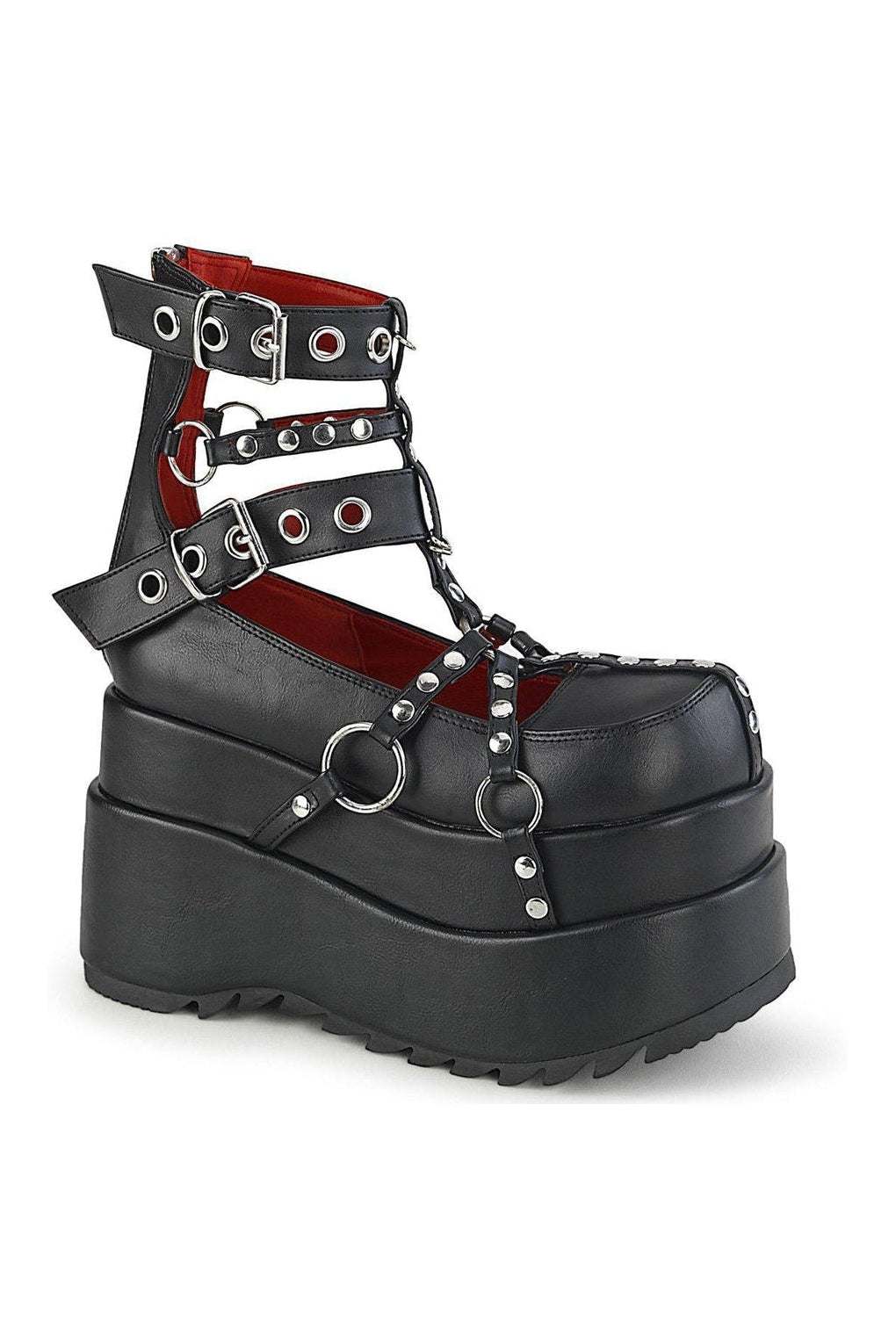 BEAR-28 Ankle Boot | Black Faux Leather-Ankle Boots-Demonia-SEXYSHOES.COM