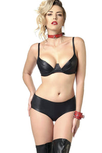 Patrice Catanzaro Beatrice Shorty in Black Wetlook