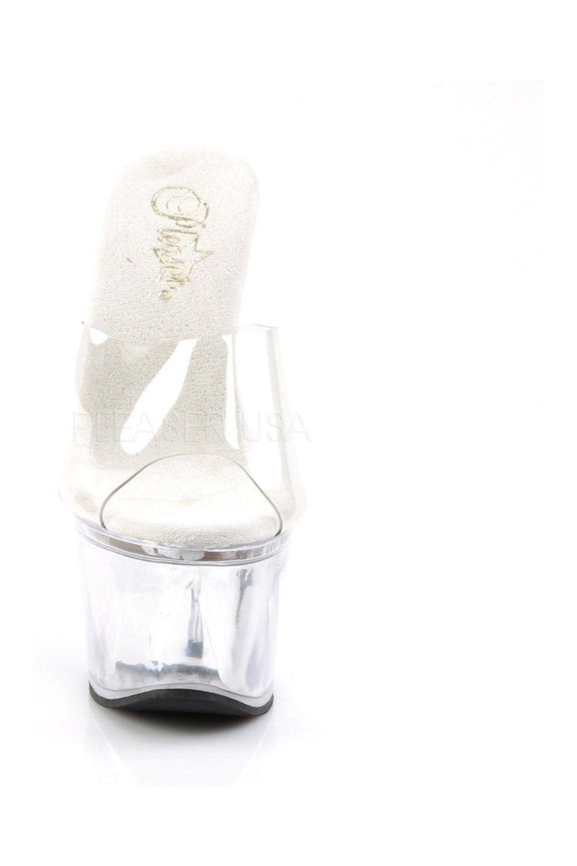 Pleaser BEAU-601 Platform Slide in Clear Vinyl