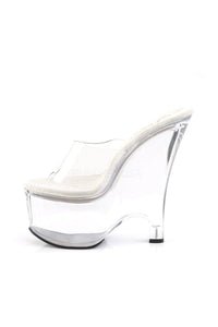 Pleaser BEAU-601 Platform Slide in Clear Vinyl