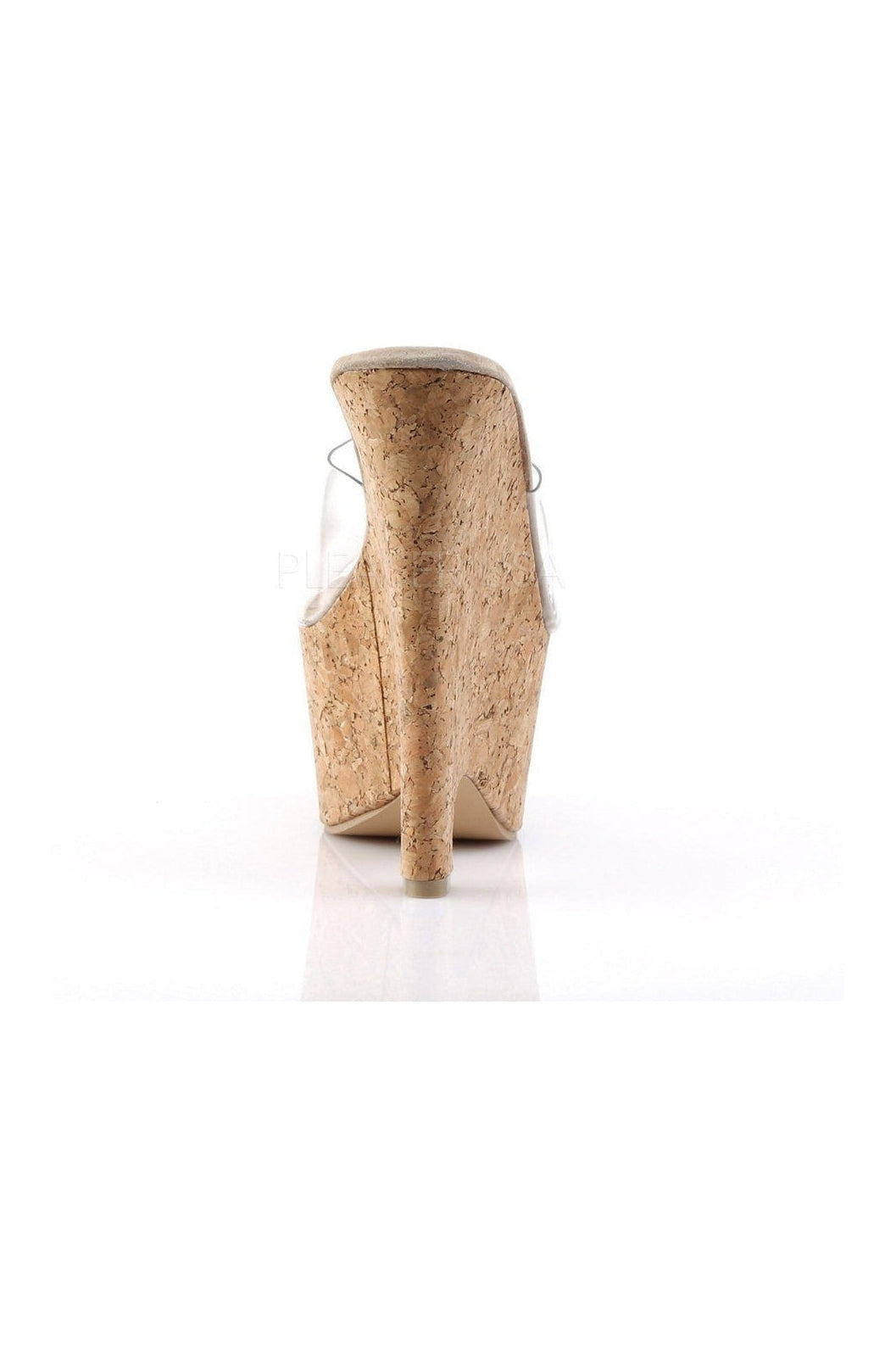 Pleaser BEAU-601 Platform Slide in Clear Vinyl