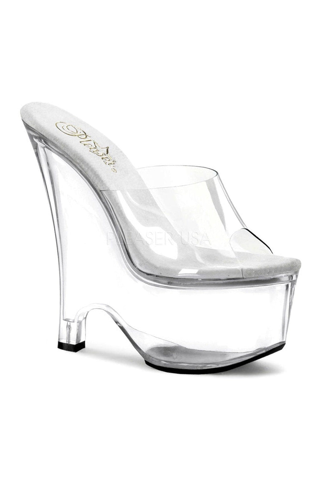 Pleaser Clear Wedges Platform Stripper Shoes | Buy at Sexyshoes.com