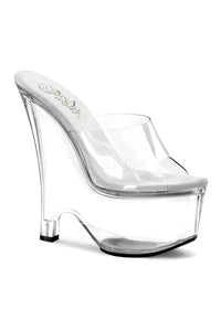 Pleaser BEAU-601 Platform Slide in Clear Vinyl from SexyShoes.com