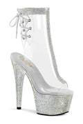 BEJEWELED-1018C-2RS Exotic Ankle Boot | Clear Vinyl