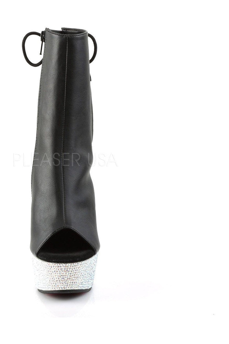 Pleaser BEJEWELED-1018DM-6 Platform Boot in Black Faux Leather