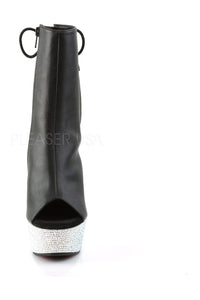 Pleaser BEJEWELED-1018DM-6 Platform Boot in Black Faux Leather