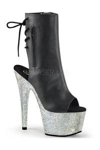 Pleaser BEJEWELED-1018DM-7 Platform Boot in Black Faux Leather from SexyShoes.com