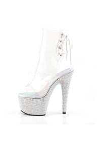 Pleaser BEJEWELED-1018DM-7 Platform Boot in Clear Vinyl