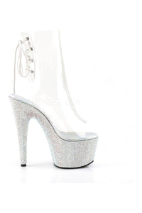 Pleaser BEJEWELED-1018DM-7 Platform Boot in Clear Vinyl